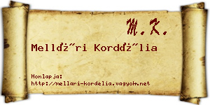 Mellári Kordélia névjegykártya